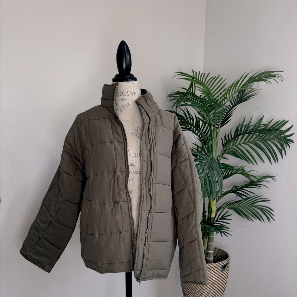 Olive Green Quilted Coat